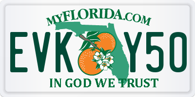 FL license plate EVKY50