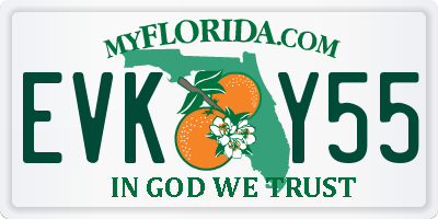 FL license plate EVKY55