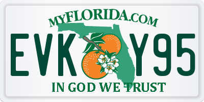 FL license plate EVKY95