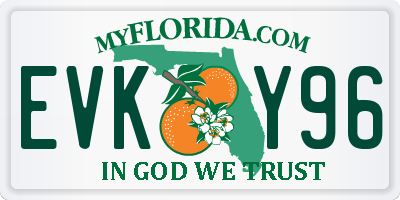 FL license plate EVKY96