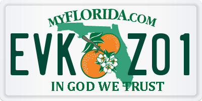 FL license plate EVKZ01