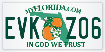 FL license plate EVKZ06