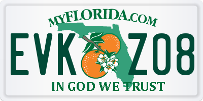 FL license plate EVKZ08