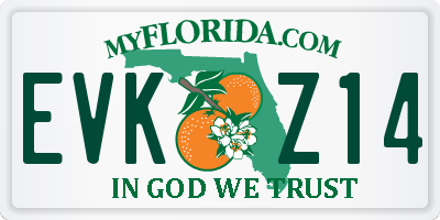 FL license plate EVKZ14
