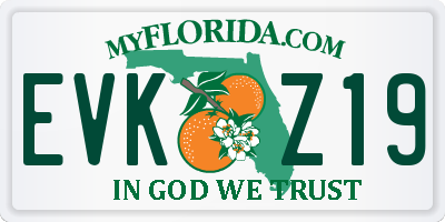 FL license plate EVKZ19