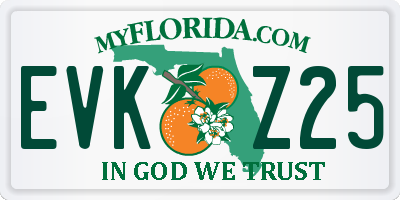 FL license plate EVKZ25