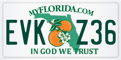 FL license plate EVKZ36