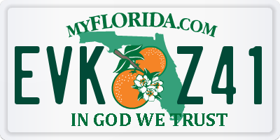 FL license plate EVKZ41