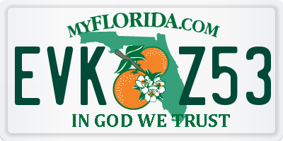 FL license plate EVKZ53