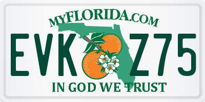 FL license plate EVKZ75