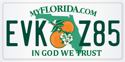 FL license plate EVKZ85