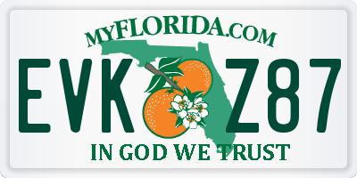 FL license plate EVKZ87