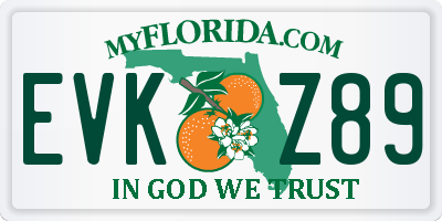 FL license plate EVKZ89