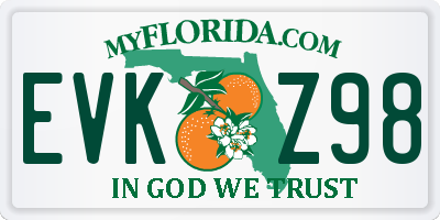 FL license plate EVKZ98