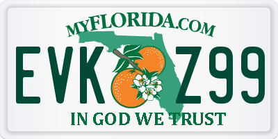 FL license plate EVKZ99