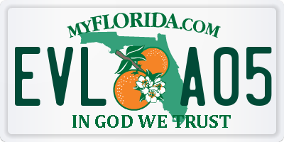 FL license plate EVLA05