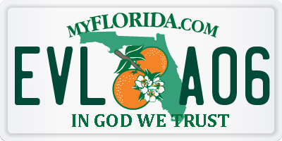 FL license plate EVLA06