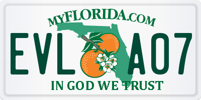 FL license plate EVLA07