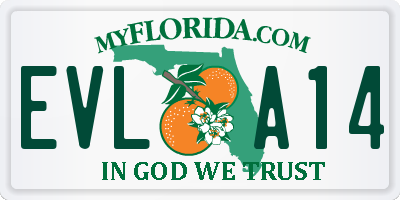 FL license plate EVLA14