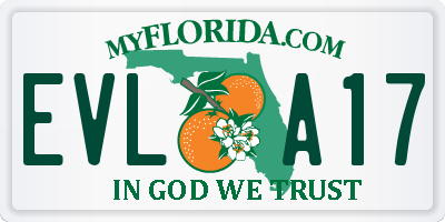 FL license plate EVLA17