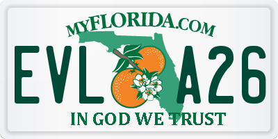 FL license plate EVLA26