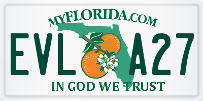 FL license plate EVLA27