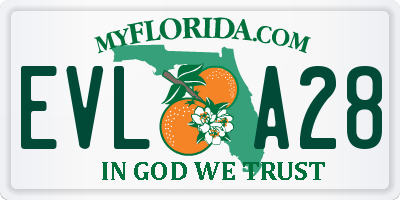 FL license plate EVLA28