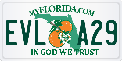 FL license plate EVLA29