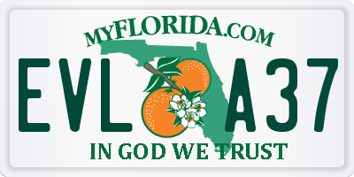 FL license plate EVLA37