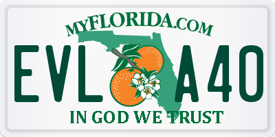 FL license plate EVLA40