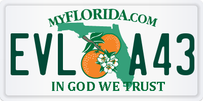 FL license plate EVLA43