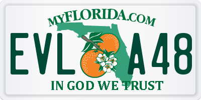FL license plate EVLA48