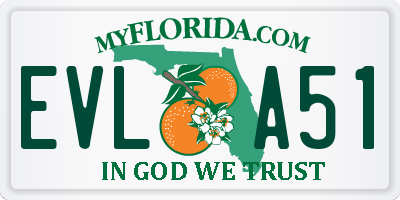 FL license plate EVLA51