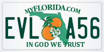 FL license plate EVLA56