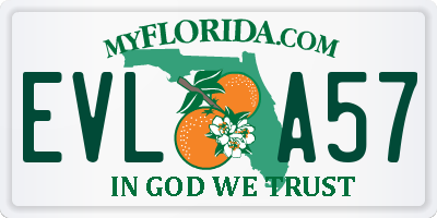 FL license plate EVLA57