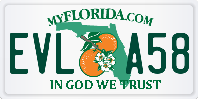 FL license plate EVLA58