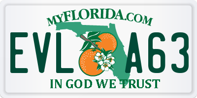 FL license plate EVLA63