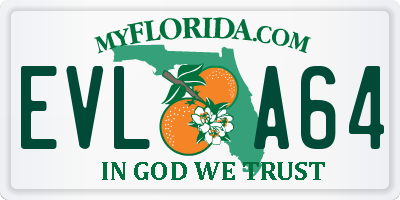 FL license plate EVLA64
