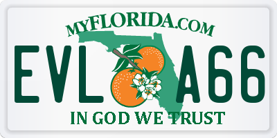 FL license plate EVLA66