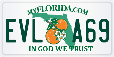 FL license plate EVLA69