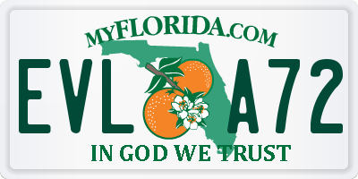 FL license plate EVLA72