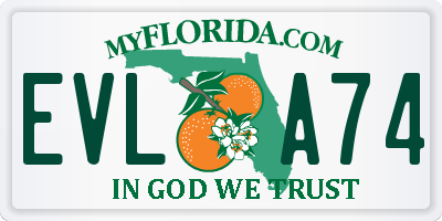 FL license plate EVLA74