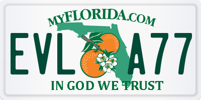 FL license plate EVLA77