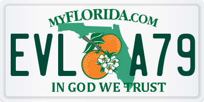 FL license plate EVLA79