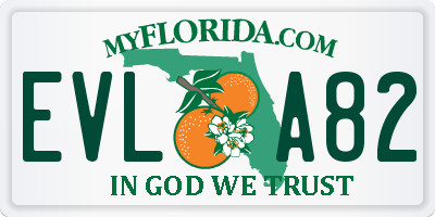 FL license plate EVLA82