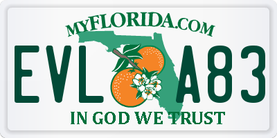 FL license plate EVLA83