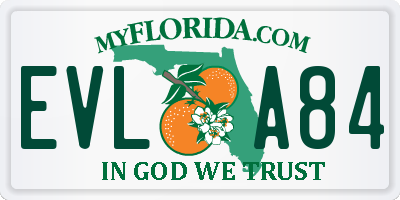 FL license plate EVLA84