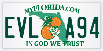 FL license plate EVLA94