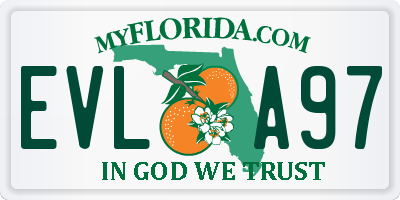 FL license plate EVLA97