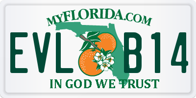 FL license plate EVLB14
